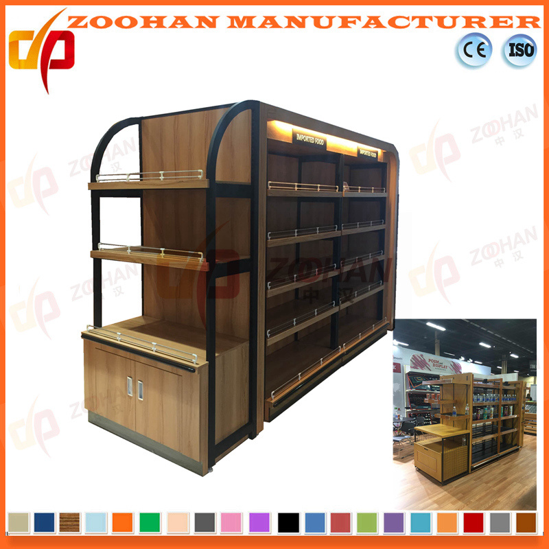 New Customized Supermarket Wooden Metal Store Shelving (Zhs266)