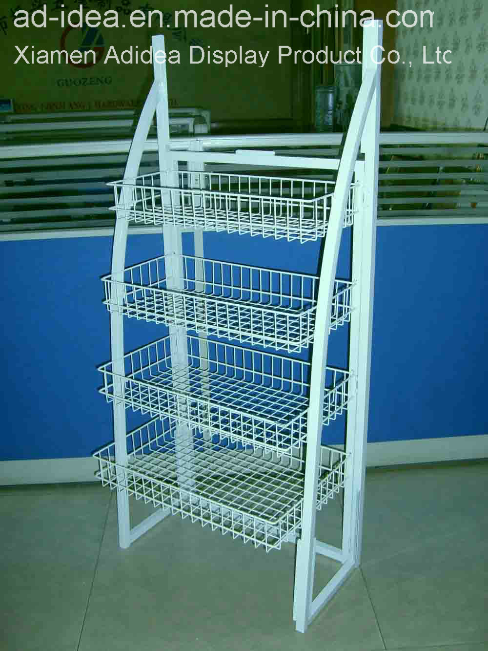 4 Tier Metal Shelf/Exhibition Stand/Advertising for Supermarket Goods Presentation (MDR-007)