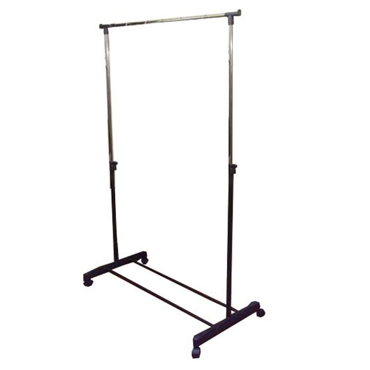 Clothing Rail with Wheels - Black Adjustable Garment Rack