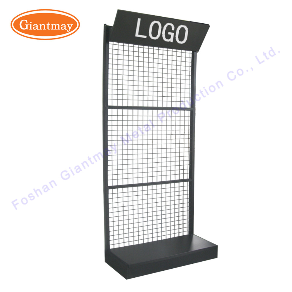 Floor Standing Metal Grid Mesh Hanging Wire Display Stand