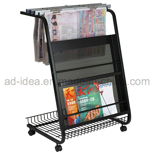 Top Movable Metal Newspaper Magazine Rack