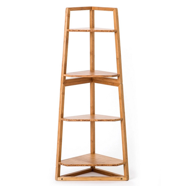 Bamboo 4 Tiers Corner Shelf / Corner Rack for Household