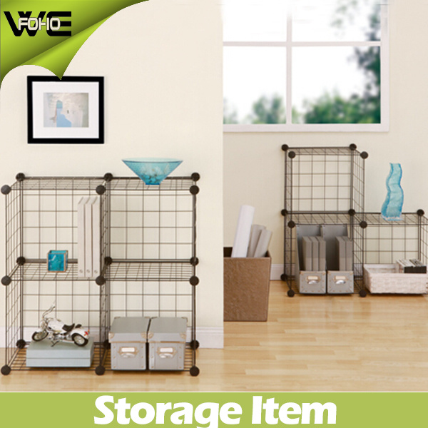 Living Room Modular Steel Wire Metal Storage Units Rack