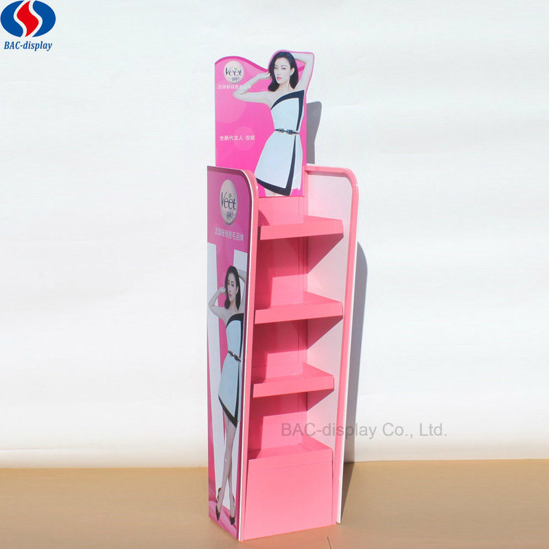 Customized Retail Shop Floor Standing Depilatory Cream Display Rack