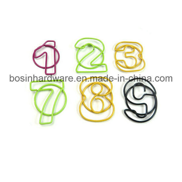 Custom Numbers Shape Plastic Coated Paper Clips