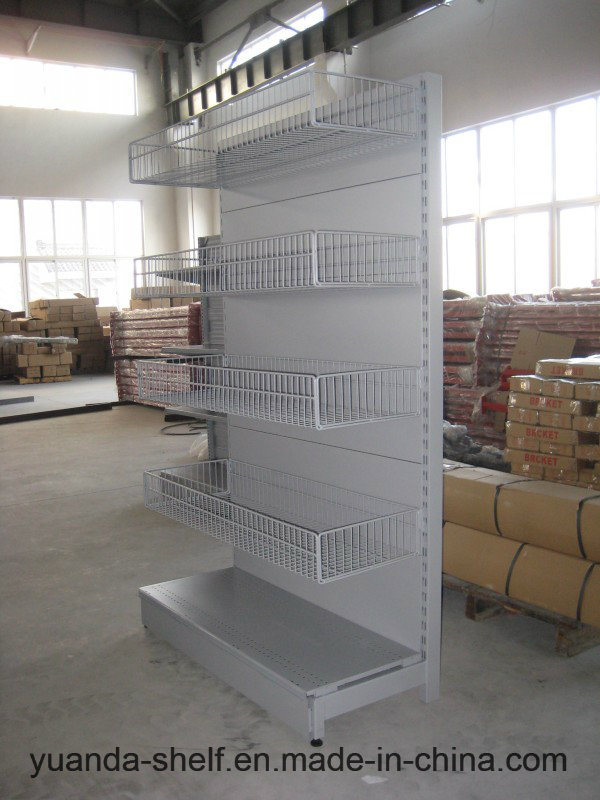 Store Display Rack Gondola Shelving Supermarket Shelf with Fence