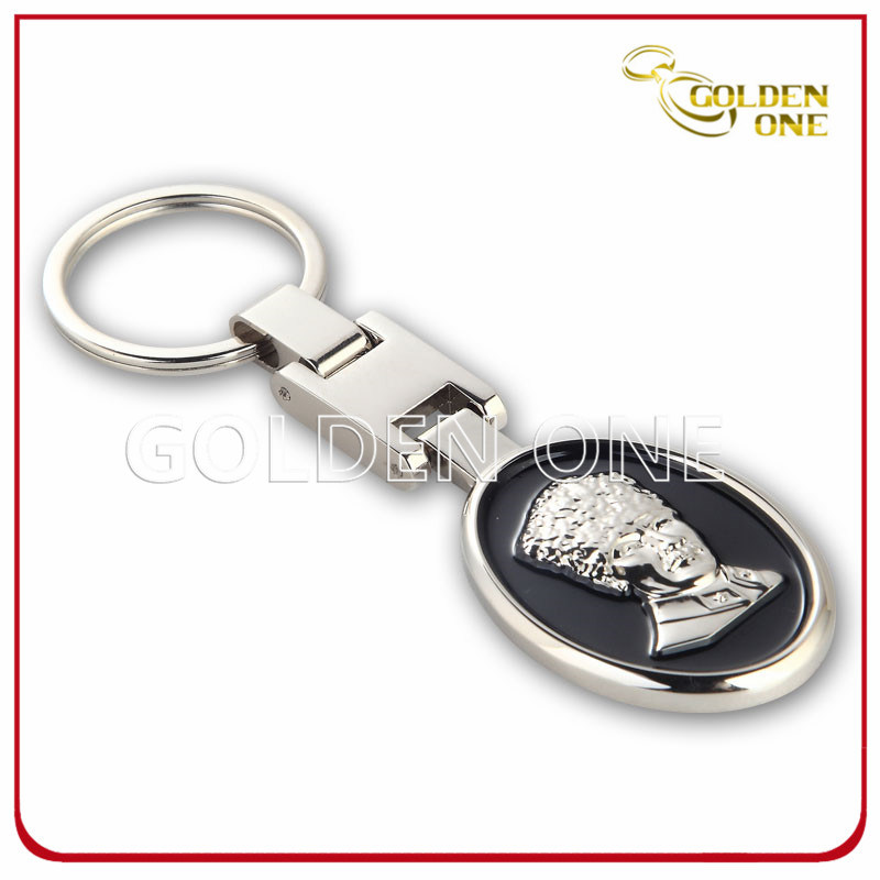 Factory Supply Nickel Plated 3D Design Metal Key Tag