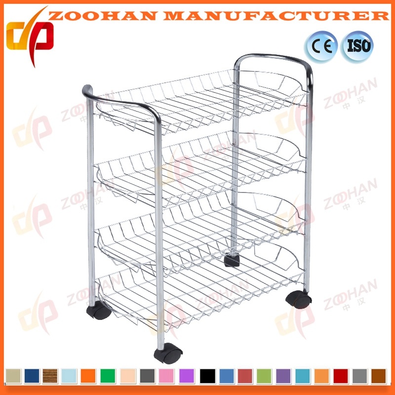 Metallic Home Fruit and Vegetable Display Stand Wire Shelving (Zhv49)