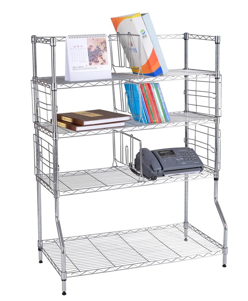 4-Tier Book Wire Rack Shelving