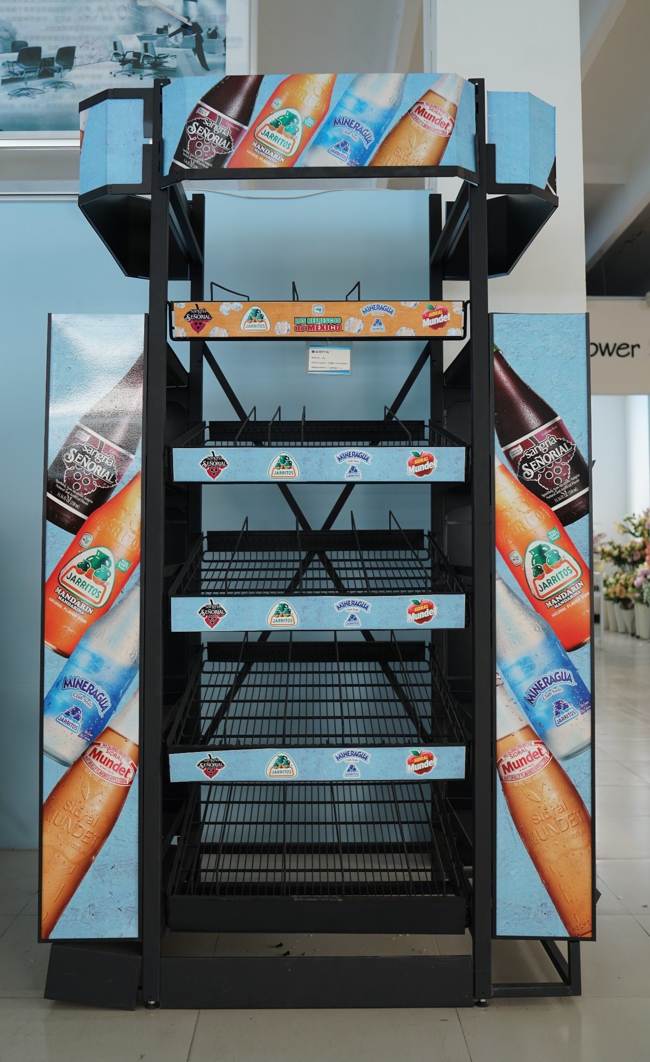 Display Rack for Beverage or Fruit in Supermarket