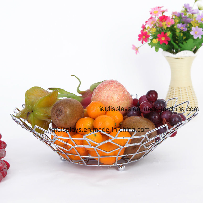 Supermarket Collapsible Stackable Wire Basket Rack with Advertising Board