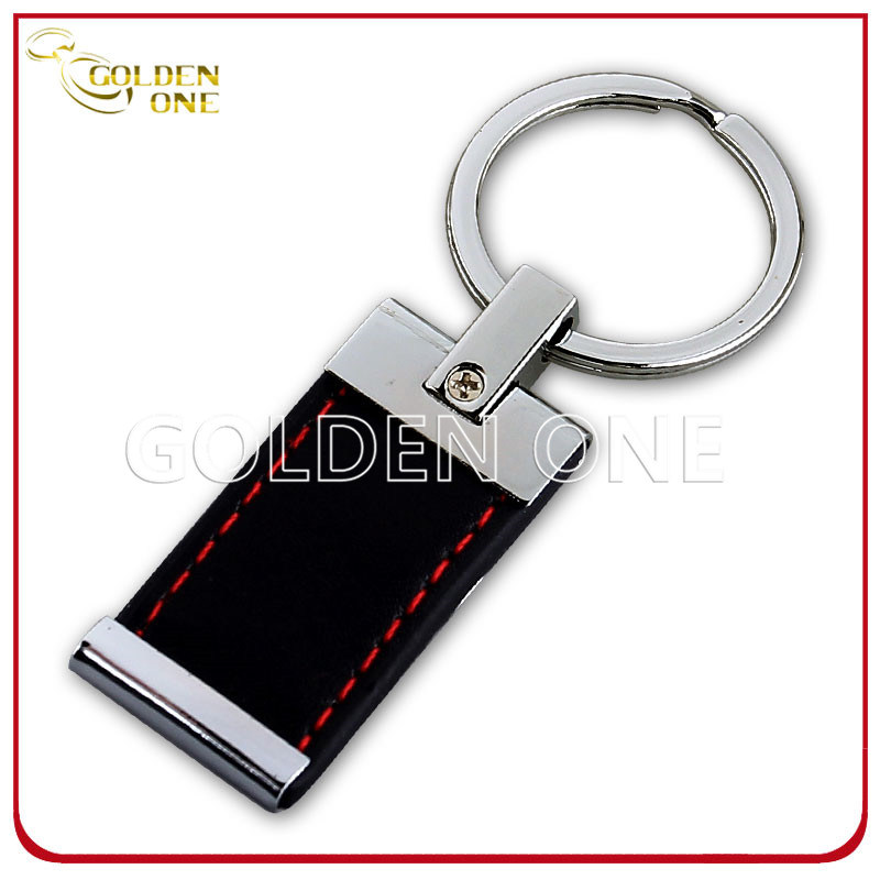 High Quality Shiny Nickel PU Leather Key Chain