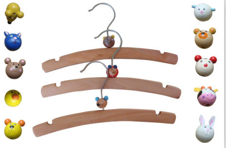 Hh Kids Wooden Hangers with Plastic Animals, Wooden Clothes Kids Hangers for Jeans