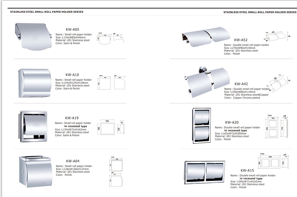 Small Roll Paper Holder with Stainless Steel Material