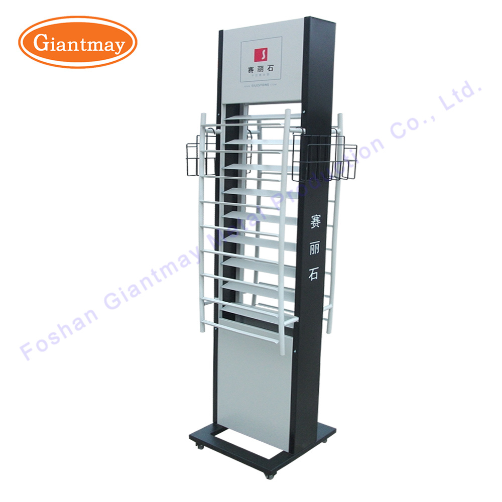 Double Sides Showroom Ceramics Floor Tile Exhibition Display Stand Racks