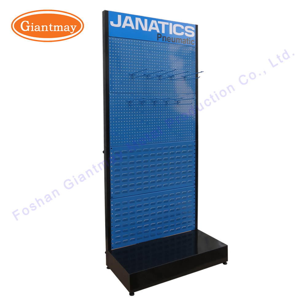 Retail Store Tools Display Hardware Shelf Rack with Perforated Metal Panels