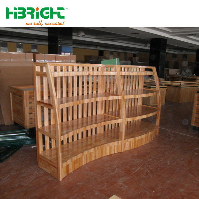 Retail Store and Supermarket Wood Bread Display Rack