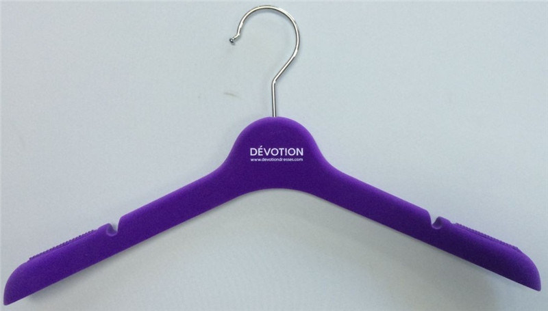 Purple Flocking Wedding Dress Hanger with Anti Slip Strips