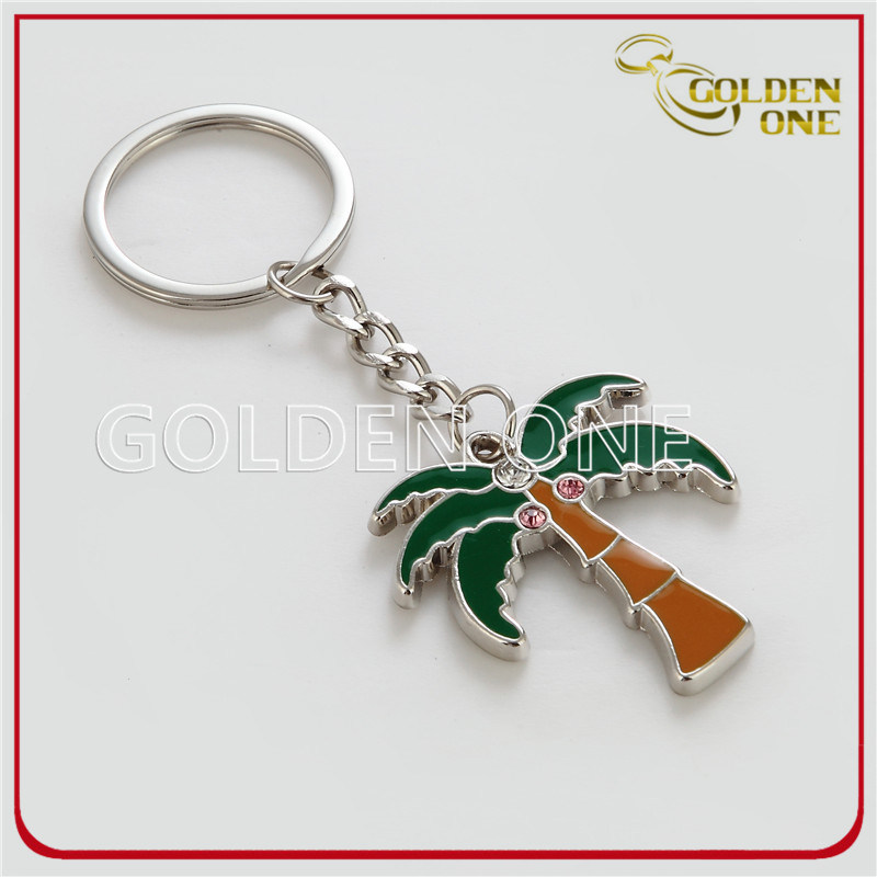 New Design Coconut Palm Shaped Metal Key Tag