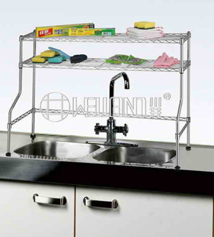 Adjustable Stainless Steel Kitchen Over The Sink Shelf Rack