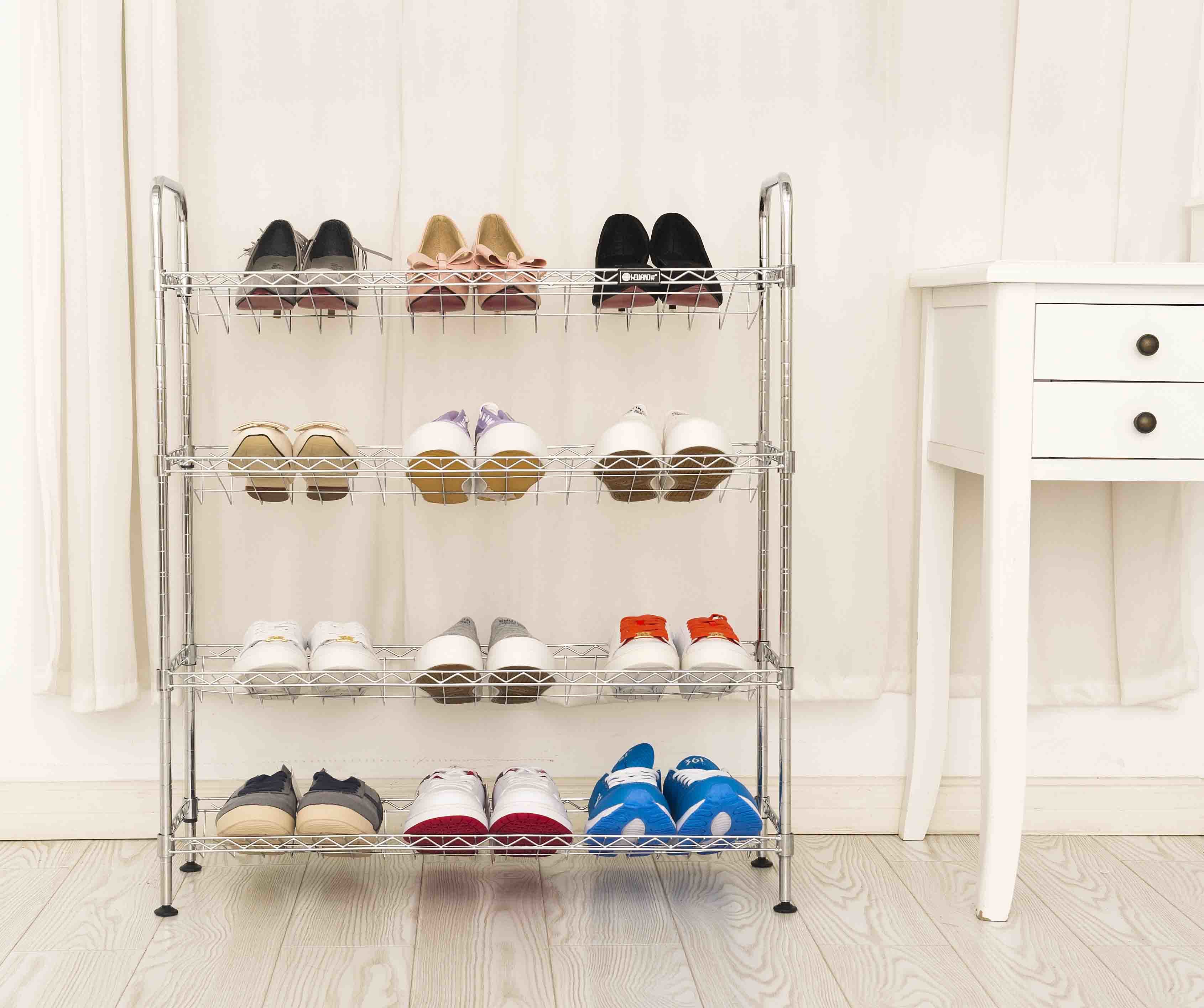 Low Price 4 Layers DIY Chrome Iron Corner Shoe Rack Holder