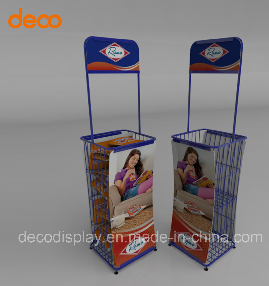 Supermarket Iron Metal Display Shelf for Snacks Promotion