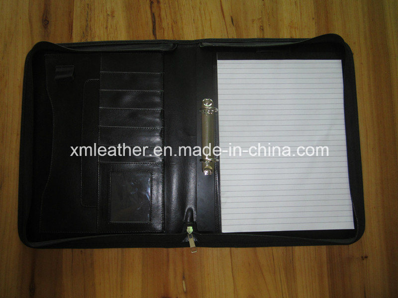 PU Leather Document File Folder with Ring Binder