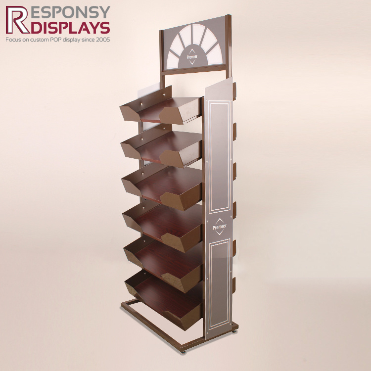 Quality Pop Metal Standing Brown Chocalate or Food Display Shelves