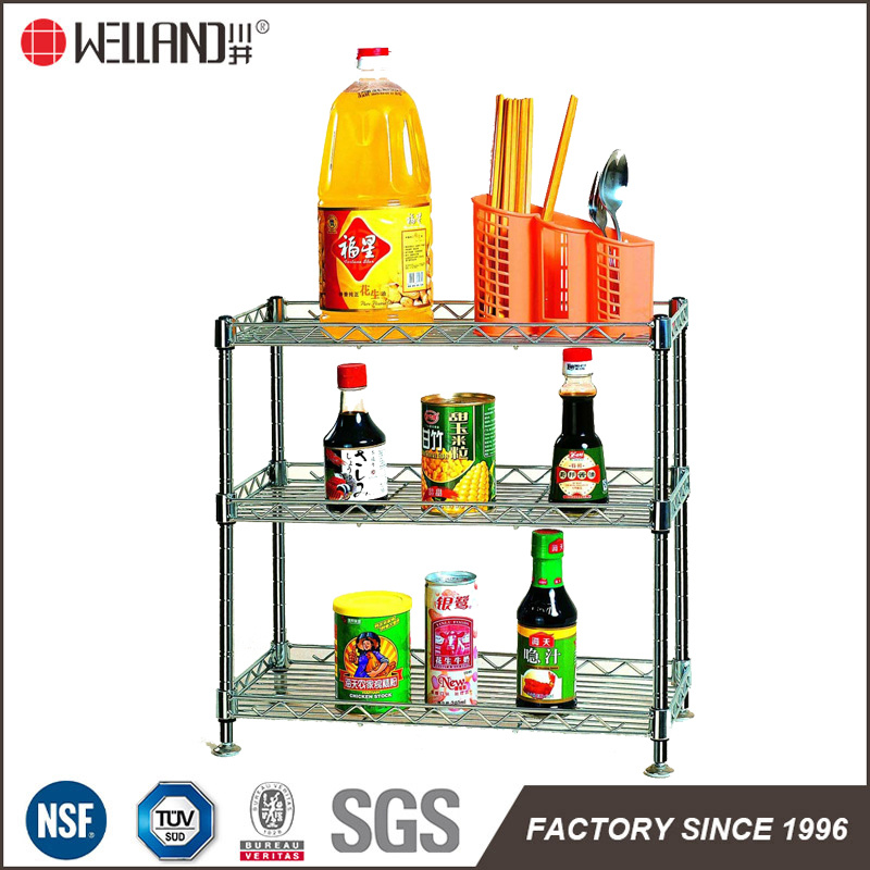 Adjustable Chrome Steel Kitchen Rack Shelf, K/D Style (CJ-C1034)