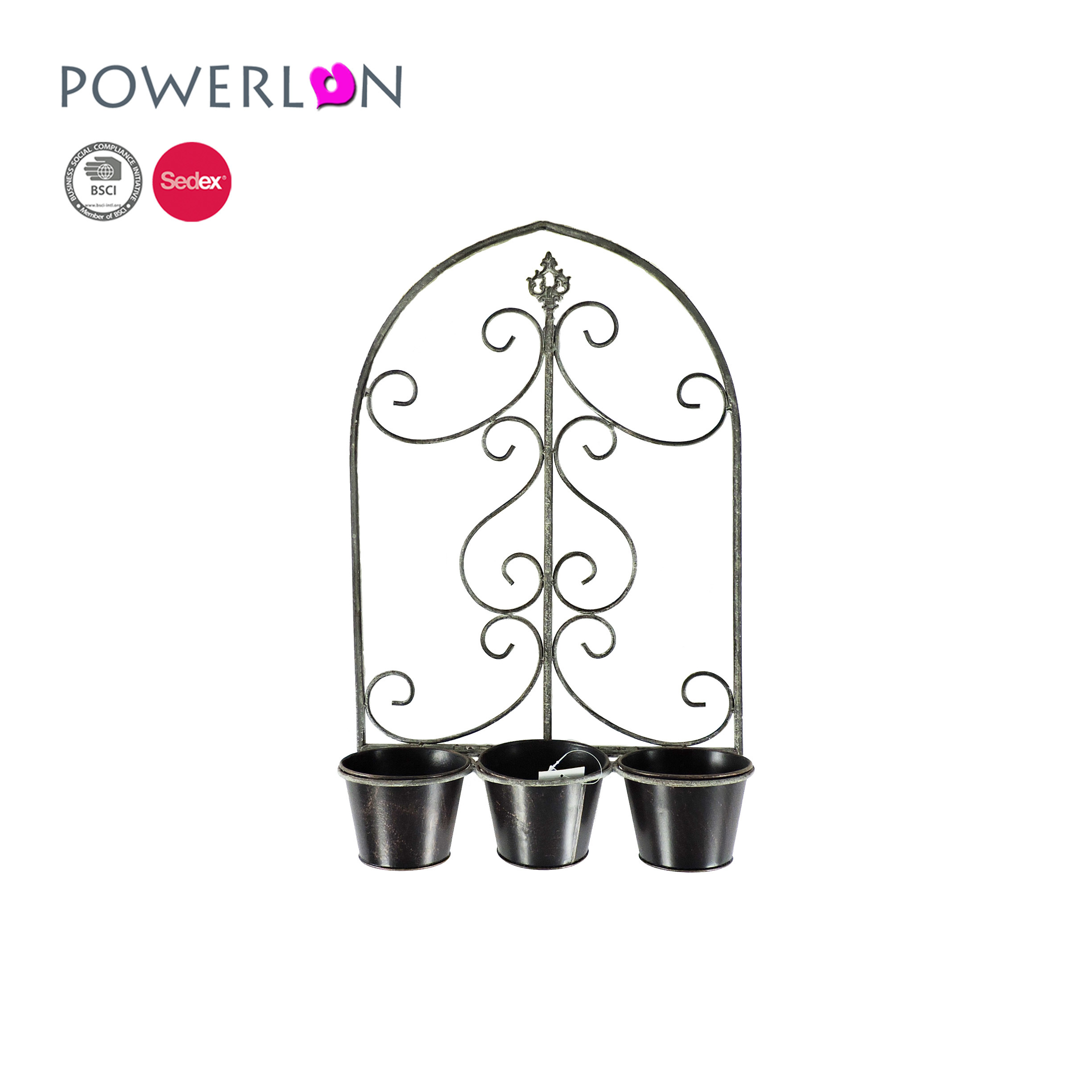 Decorative Metal Outdoor Wall Planter Holder