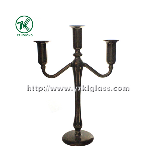 Glass Candle Holder with Three Posts by SGS, BV (9*23.5*33.5)