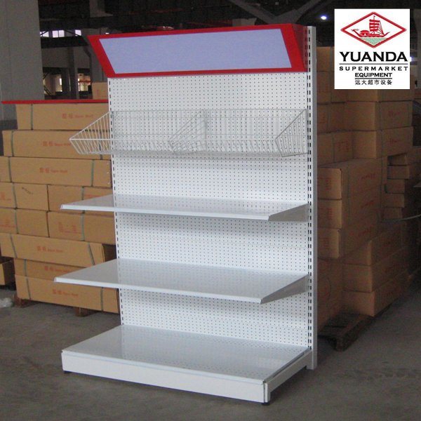 Single Sided Supermarket Shelf with Light Box