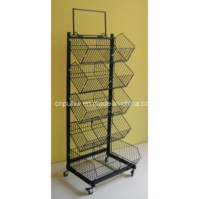 5 Tiers Slanted Steel Wire Basket Storage Rack (PHY502)