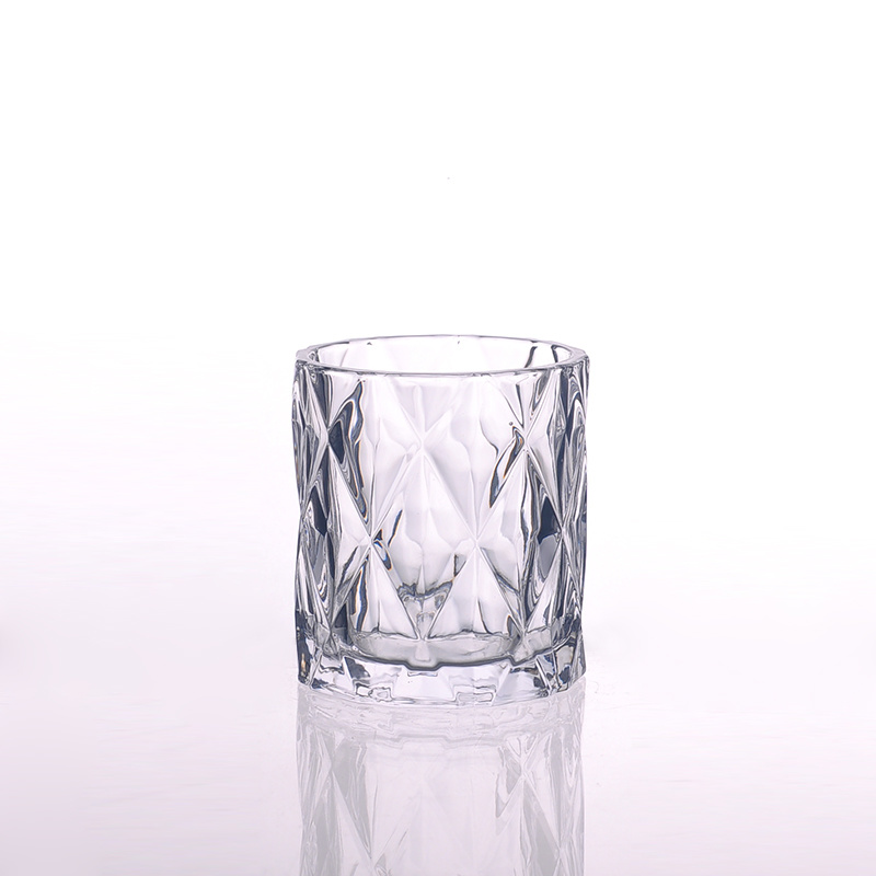 15oz Pressed Diamond Pattern Candle Holder