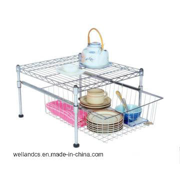 DIY Chrome Metal Mini Kitchen Wire Shelf Rack (LD452045C2C)