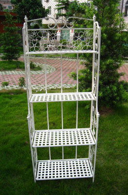 3-Tier Foldable Decorative Metal Flower Rack and Book Storage Rack