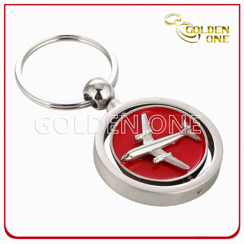 Novelty Design Spinning Air Plane Metal Key Chain