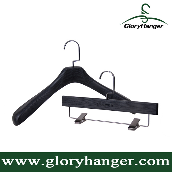 Branded Luxury Wood Coat Hanger, Pants Hanger for Fashion Display