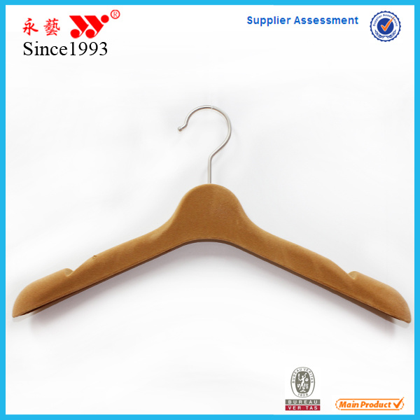 Plastic Non Slip Lady Flocking Velvet Top Hanger