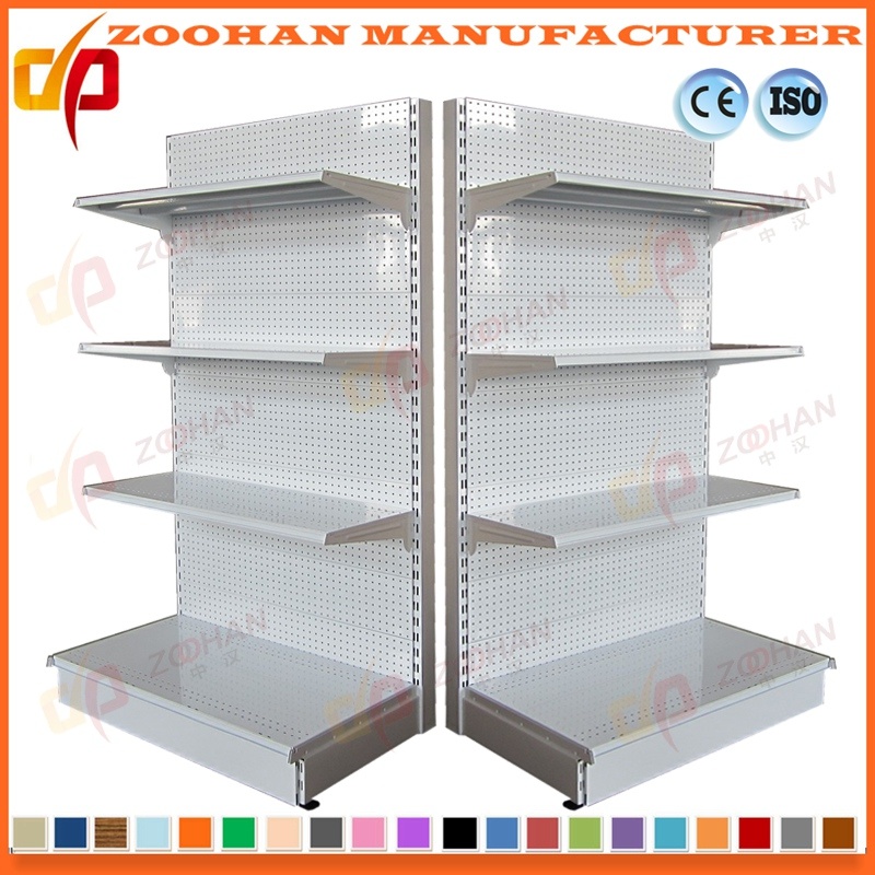 Steel Back Hole Panel Display Shelving Supermarket Shelf Rack (Zhs46)