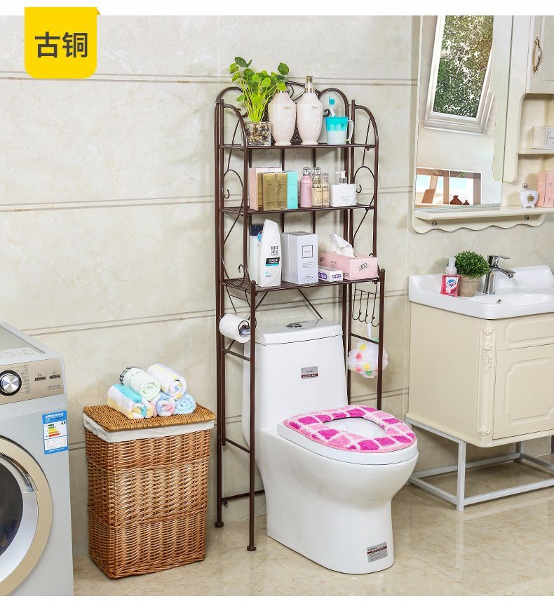 3 Shelves Space-Saving Bathroom Shelving Unit, Over The Toilet Storage Rack