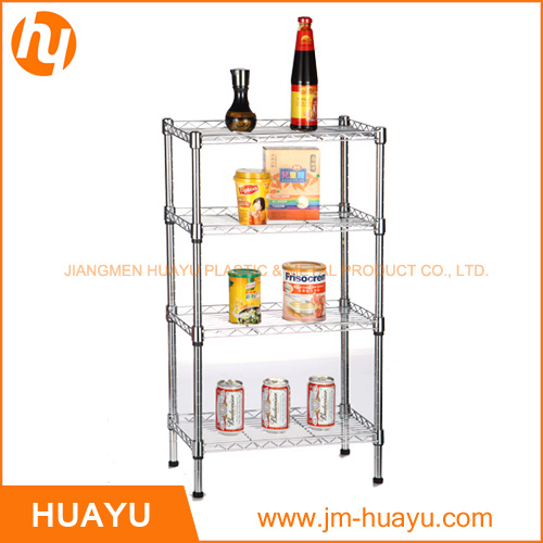 4-Tier Metal Chrome Home Living Room Wire Shelving Rack