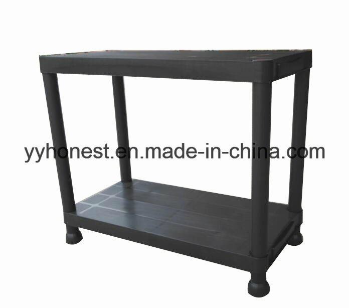 Hot Sale 2 Tier Plastic Storage Rack Shelving for Warehouse