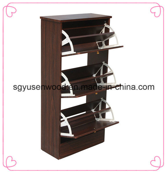 Low Price Melamine Shoe Cabinet Three Door Shoe Cabinet