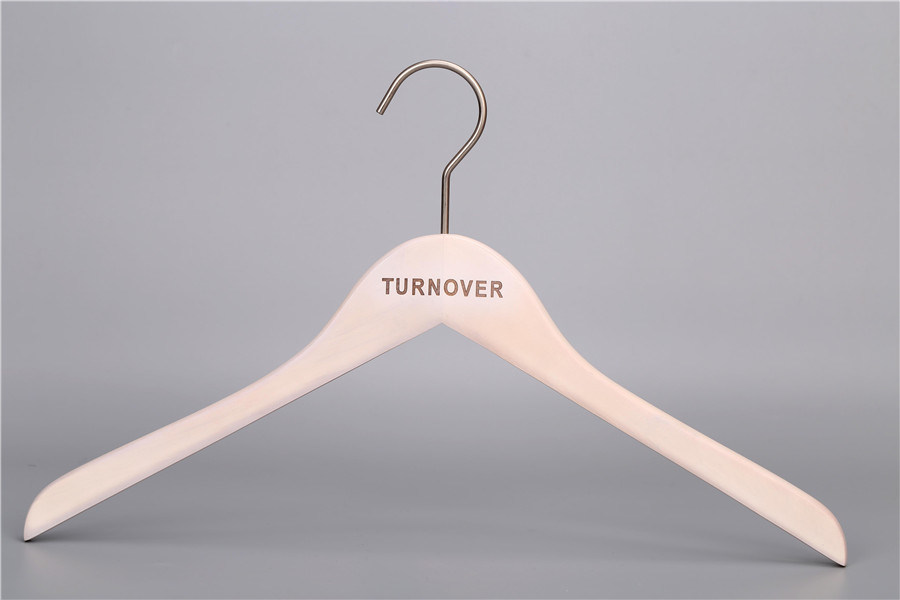 White Color Branded Wooden Clothes Hanger