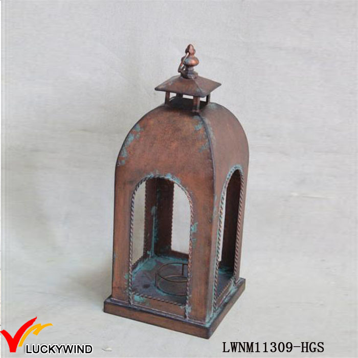 Retro Vintage Iron Metal Votive Candle Lantern Holder