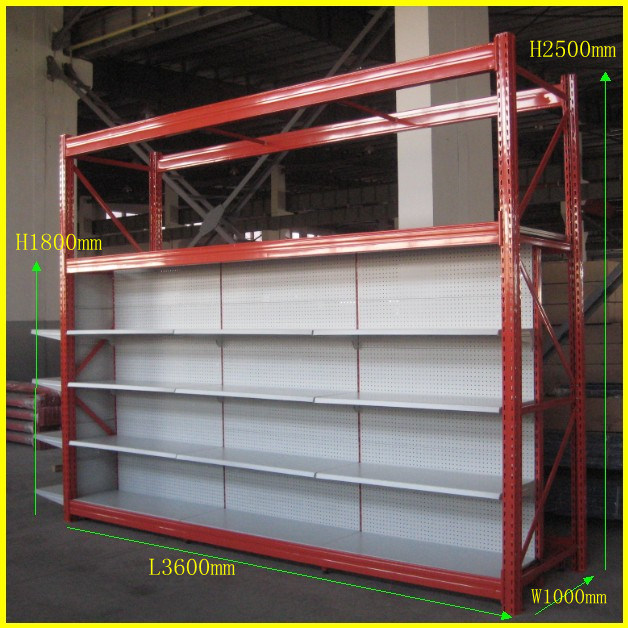 Supermarket Metal Shelf and Warehouse Rack Combination