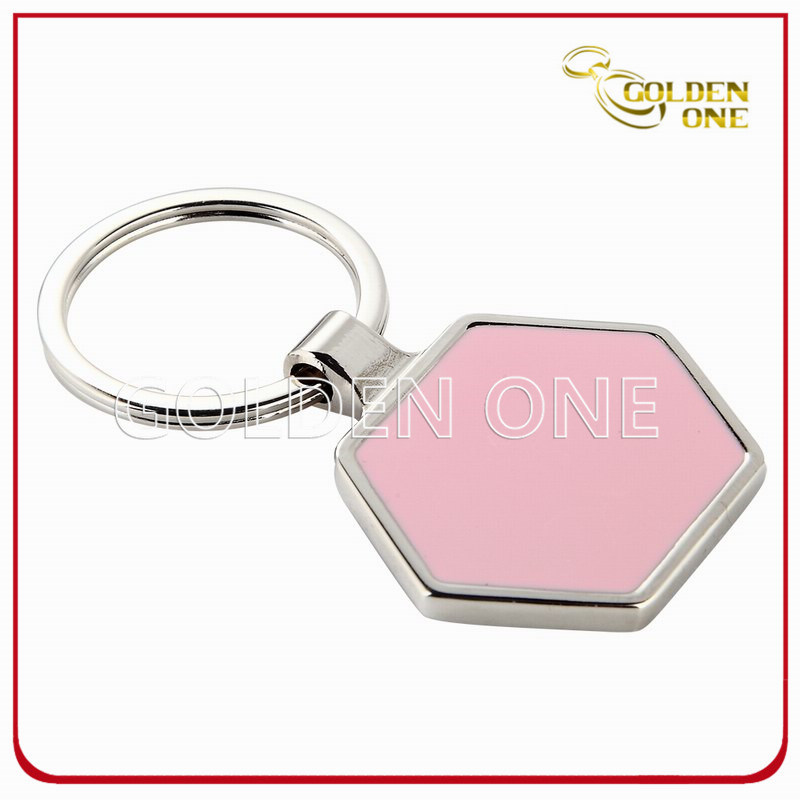 Customized Pearl Plated Hard Enamel Metal Keychain