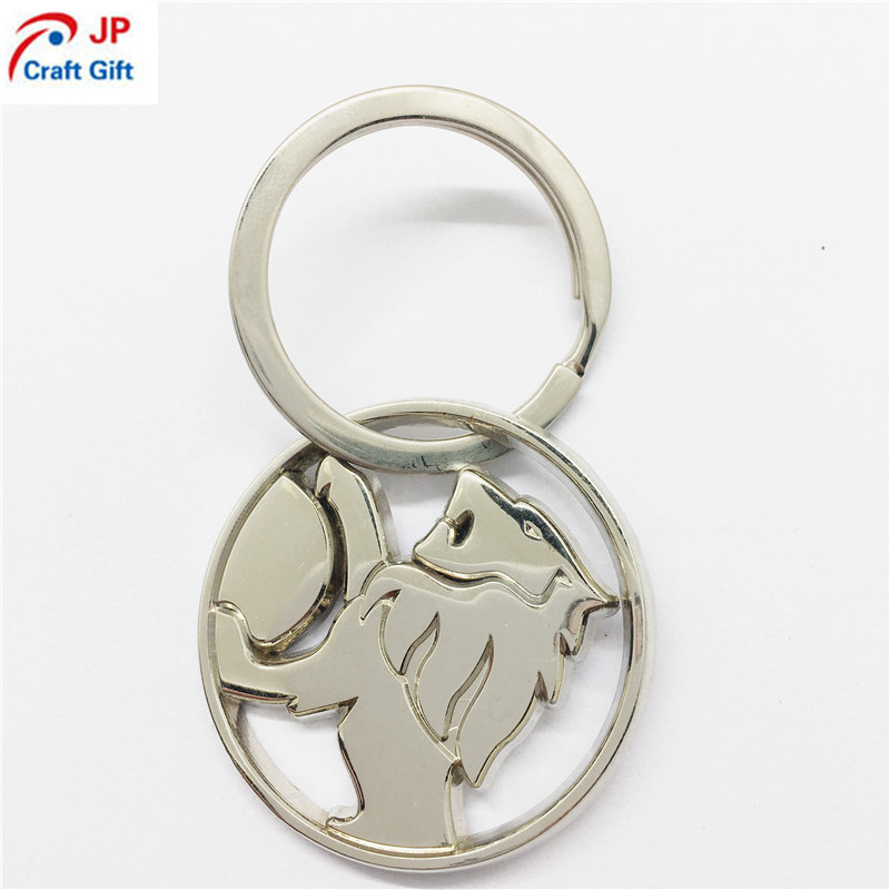 Customized Hot Sale Hollowed out Wolf Pattern Keychain