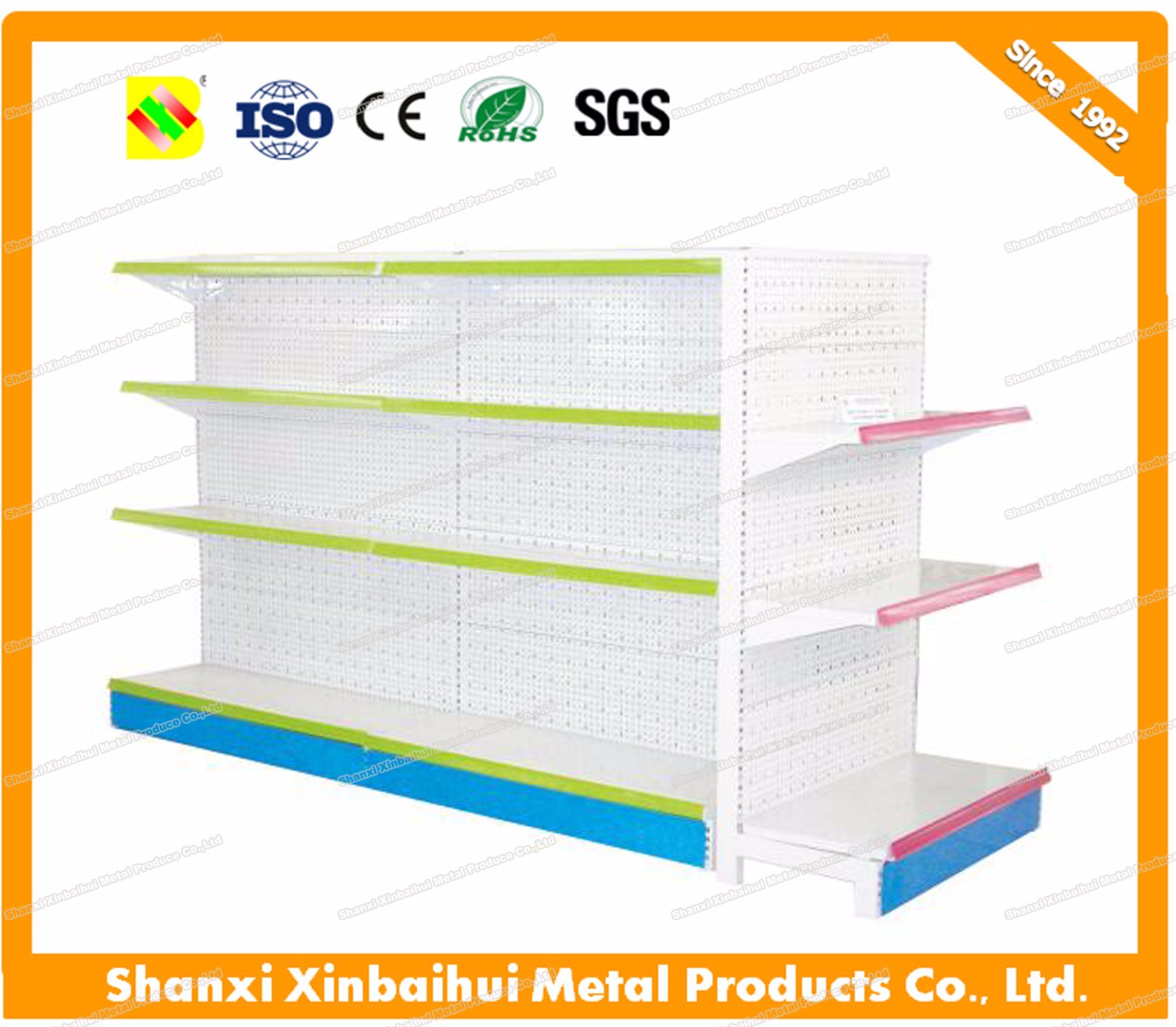 Hot Sale 4 Layers Punch Panel Back Supermarket Shelf